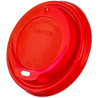 Domdeckel rot für Pappbecher COFFEE TO GO mit 90mm O, 100 Stk.