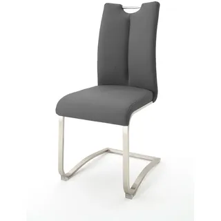 MCA Furniture Freischwinger Kunstleder grau 2er Set