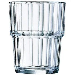 Arcoroc Norvege Trinkglas, Wasserglas, Saftglas, 250ml, Glas, transparent, 6 Stück