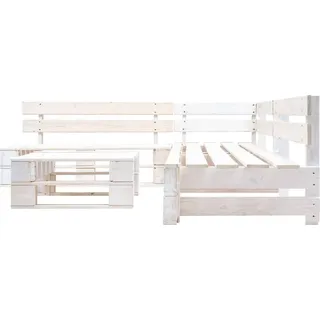 vidaXL 4-tlg. Paletten-Lounge-Set Holz Weiß - Weiß