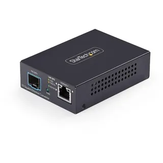 StarTech.com MCM10G6SSFP 10GbE Multi-Gigabit Open SFP+ Fiber Media Converter Standalone 10 Gigabit Ethernet RJ-45 to 10GBASE-X SFP+ Single-Mode / Multi-Mode 16K Jumbo Frames - TAA