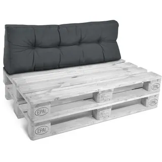 Beautissu Palettenkissen 120 x 40 x 10 cm grau 1 St.