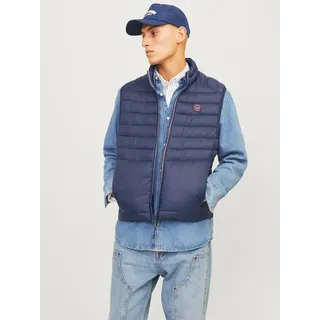 Jack & Jones Steppweste "JJESPRINT BODYWARMER COLLAR NOOS", navy blazer detail:true rot stitches