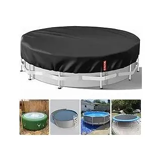 Poolabdeckung Rund 366, Verdicktes 420D PolyurethanPool Winterabdeckung, UV-Schutz Poolabdeckung Winter mit Kordelzug und BodennäGeln, Winddicht und ReißFest Pool Abdeckplane