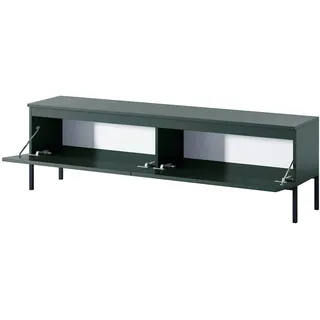 Selsey TV Schrank Board Sideboard Fernsehtisch Fernsehschrank Mit Schränken 175 cm Schwarze Beine Dunkelgrün Bemmi