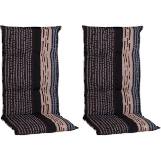 Beo Sitzauflage Hochlehner Bangui 2er-Set gestreift Grau-Ecru