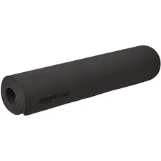 Amazon Basics – Yoga-Matte, TPE, schwarz, 0,76 cm
