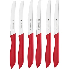 Bild Classic Line Frühstücksmesser Set 6-teilig, 23 cm, Brötchenmesser Wellenschliff, Brotzeitmesser, Spezialklingenstahl, Kunststoffgriff, rot