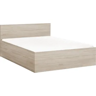 Bett SOFIA 140 x 200 cm, Eiche-Sonoma Matratze: Matratze Deluxe 10 cm, Lattenrost: Mit Lamellenrost