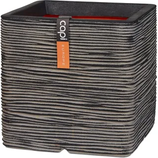 Capi Pflanztopf Rib NL quadratisch 50 cm x 50 cm x 50 cm Anthrazit