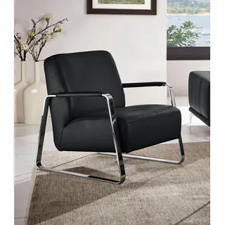 W.Schillig Cocktailsessel "quadroo Designsessel, Loungesessel", schwarz (nachtschwarz z73), B:65cm H:82cm T:82cm, Velourgewebe V41 (100% Polyester);Longlife Xtra-Leder Z59 - Glattleder;Longlife Xtra-Leder Z73 - Glattleder;Stoff S37 (100% Polyester): Luxus-Microfaser 