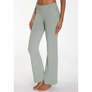 Jazzpants LASCANA ACTIVE, Damen, Gr. 36/38, N-Gr, grün (mint), Obermaterial: 95% Baumwolle, 5% Elasthan, unifarben, Basic, körpernah lang, Hosen Jazzpants, mit Handytasche, Loungewear, Topseller