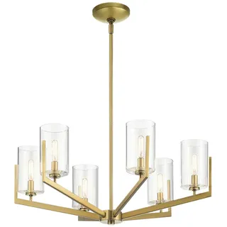 Elstead Lighting Kronleuchter , Messingfarben , Metall, Glas , 37.1 cm , Grüner Punkt, RoHS , höhenverstellbar , Lampen & Leuchten, Leuchtenserien