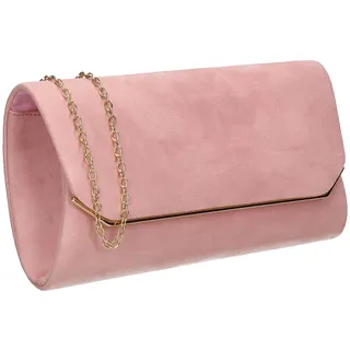 SwankySwans Damen Anny Suedette Flapover Clutch, Slingbag, Einheitsgröße, rose, One Size
