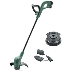 Bosch Akku Rasentrimmer EasyGrassCut 18 (ohne Akku, 18 Volt System, Schnittkreisdurchmesser 26 cm, im Karton) + Bosch Nachfüll- und integrierte Leitungsspule (6 m, Ø 1,6 mm, für Kantenschneider)