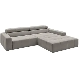 KAWOLA Eckcouch Cord 4-Sitzer Grau