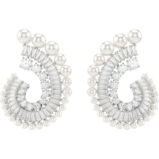 Swarovski Ariana Grande x Swarovski Drop-Ohrhänger, Kristallperle, Verschiedene Schliffe, Weiß, Rhodiniert