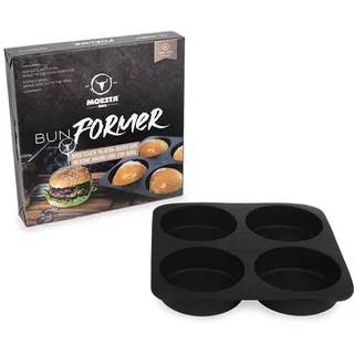 MOESTA-BBQ 10361 BurgerPresse No. 1-4-Fach Hamburgerpresse aus Silikon für Burger-Patties bis 125 mm Durchmesser