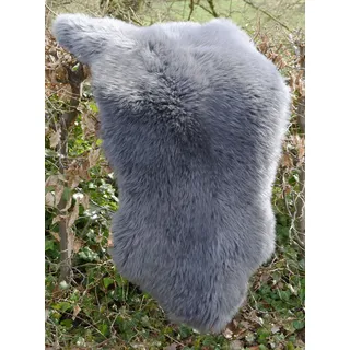 Merino Lammfell Schaffell grau Leder Fell ökologisch gegerbt wählbare Größe - grau - 101-110cm