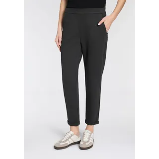 Jerseyhose MAC "CAMI", Damen, Gr. 36, N-Gr, grau (silber shadow melange), Jersey, Obermaterial: 63% Viskose, 33% Polyamid, 4% Elasthan, meliert, schmal lang, Hosen Jerseyhose, Chino mit weichem Griff