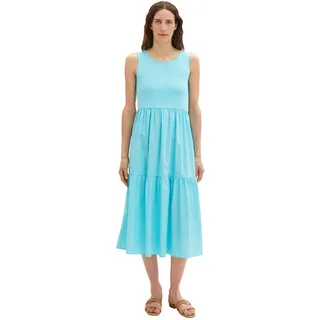 TOM TAILOR Damen 1036652 Kleid mit Volant, 26007-Teal Radiance, 42