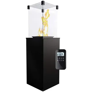 KRATKI Gaskamin Patio MINI | 4-8,2kW | 1366x427mm | Stahl | Gartenkamin mit Fernbedienung | Flüssiges Gas Leitung |Gasfeuerstelle für Terrassen,Garten | Outdoorkamin ideal als Wärmelampe & Außenkamin