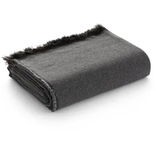 GAMUSI Mehrzweck-Sofaüberwurf, Picknickdecke, Jarapa Foulard Bettüberwurf, Sofadecken aus glatter Baumwolle – 180x140 cm, Schwarz