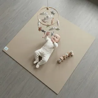 Sanosoft® Krabbelmatte Made in Germany & Öko-Tex | Anti-Rutsch Krabbelunterlage - 240cm X 200cm Sand/Beige