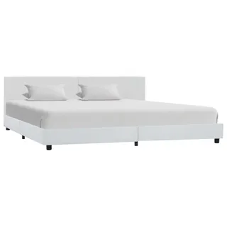 vidaXL Bettgestell Weiß Kunstleder 180x200 cm - Weiß