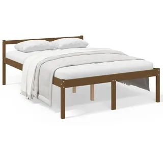 vidaXL Seniorenbett Honigbraun 135x190 cm Massivholz Kiefer - Braun