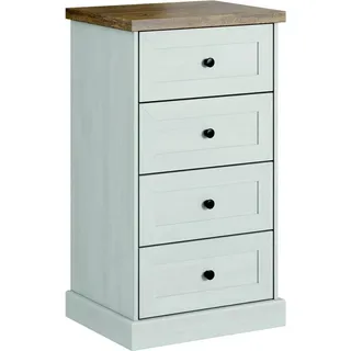 Landhaus Stil Möbel Hoch Kommode Schrank Designer Schränke Weiß Sideboard - Weiß