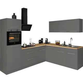 wiho Küchen Winkelküche »Unna« ohne E-Geräte, Stellbreite 260 x 220 cm, grau