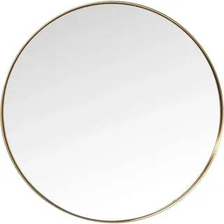 Kare Design Spiegel Curve MO Brass Gold Ø100, Wandspiegel, dünner Rahmen, Modern, leichte Wandmontage, Dekospiegel, Spiegel, runder Wandspiegel, 100x100x5cm