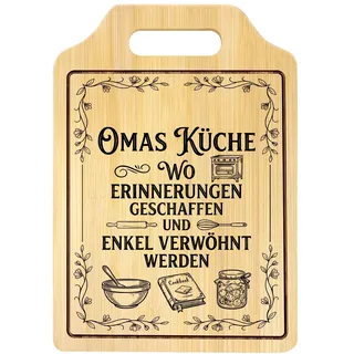 Geschenke für Oma, Personalisiertes Graviertes Bambus Schneidebrett, Oma Geschenk zum Geburtstag, Muttertagsgeschenk Festtagsgeschenk, Küchengeschenke für Beste Oma mit Oma-Küche Motiv