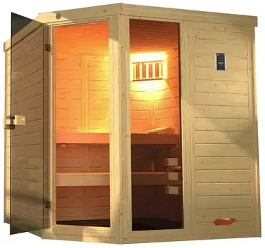 Bild von Massivholz-Elementsauna Laukkala 2 Sparset 7,5 kW BioS