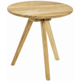 Haku-Möbel Beistelltisch Couchtisch Oakland Massivholz Eiche rund 40x40cm