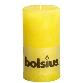 Bolsius Rustik Stumpenkerze sonnengelb Höhe 13 cm Ø 6,8 cm - Gelb