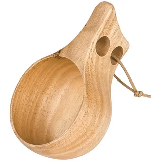 XCRPRT Holztasse Kuksa 200ml, Outdoor Holzbecher Tragbar, Naturholz Holz Trinkbecher, Holz Tasse, Trinkbecher Camping Geeignet für Wandern, Reisen und Outdoor-Aktivitäten(Holzfarbe)