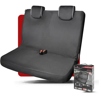Walser Auto-Sitzbezug Doppelbankbezug Modulo, Universal Auto-Schonbezug für Normalsitze, Sitzschoner-Auto mit Kopfstützenbezügen schwarz