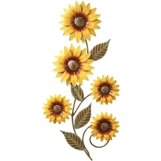 Plipdhy Sonnenblume Metall Wanddekoration,Deko Wand Wanddekoration,Metall Blumen Wanddeko für Wohnzimmer,Schlafzimmer,Outdoor,Garten Flur Balkon