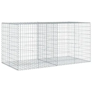 vidaXL Gabione mit Deckel 200x100x100 cm Verzinktes Eisen
