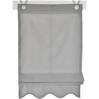 Raffrollo KUTTI "Olivia" Gr. 1, grau, B:45cm H:140cm, Obermaterial: 100% Baumwolle, Raffrollos, Raffrollo, blickdicht, Baumwolle, Hakenaufhängung