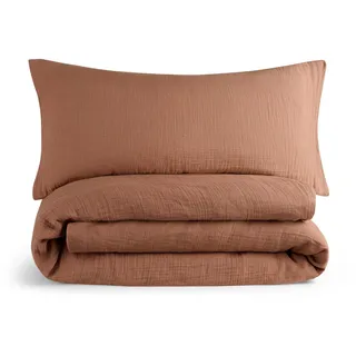 Blumtal Musselin Kupfer 135 x 200 cm + 40 x 80 cm
