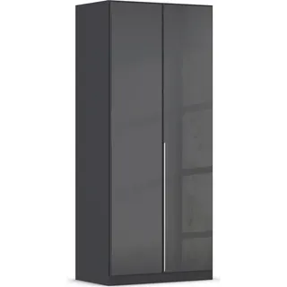 otto home Drehtürenschrank »Kleiderschrank Kleiderschränke Schrank Garderobe AGORDO mit Glasfront« in zwei Griff-Farben, Breiten 91-360 cm, durchdachte Innenausstattung, in 7 Breiten und 2 Höhen MADE IN GERMANY, grau