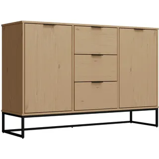 Interlink Inter Link Kommode - Anrichte - Sideboard - 2 Türen - 3 Schubladen - Kiefer Massivholz - Oak Colori - Modern - VIVO 2T3S