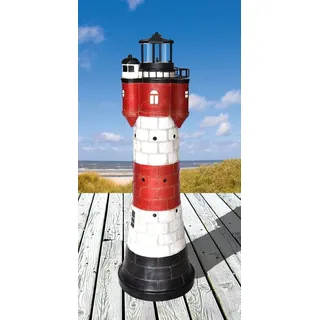 Westerholt Solar Leuchtturm Roter Sand 80cm hoch, LED-Gartenfigur, Gartendeko - Rot