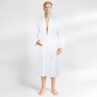HAMMETEX Herrenbademantel "hergestellt aus 100% Baumwolle – 380 g/m2 Frottee, mit Taschen" 1 Stk. saugfähig & Weich, weiß