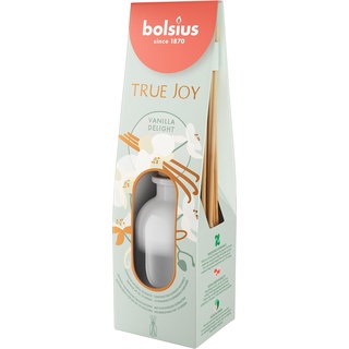 Bolsius True Joy - Duftstäbchen Raumduft Diffuser - Vanilla Delight - 80 ml - bis zu 10 Wochen - Haus Parfüm - mit Natürlichen Extrakten - Ohne Alkohol