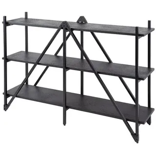 Kawola Wandregal Peara Schwarz Holz , Rechteckig , 130x85x35 cm , Wohnzimmer, Regale, Wandregale