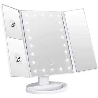 Intirilife Schminkspiegel mit LED und USB Kabel 28/18/11.7 cm , Weiß , Kunststoff , 11.7x28x18 cm , Spiegel, Schminkspiegel